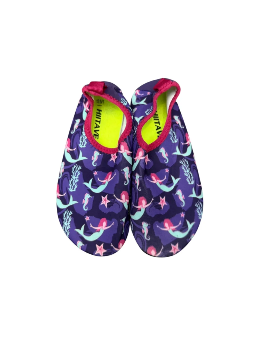 Hiitave Girls 13.5/1 Purple Mermaid Water Shoes Aqua Socks Beach Pool